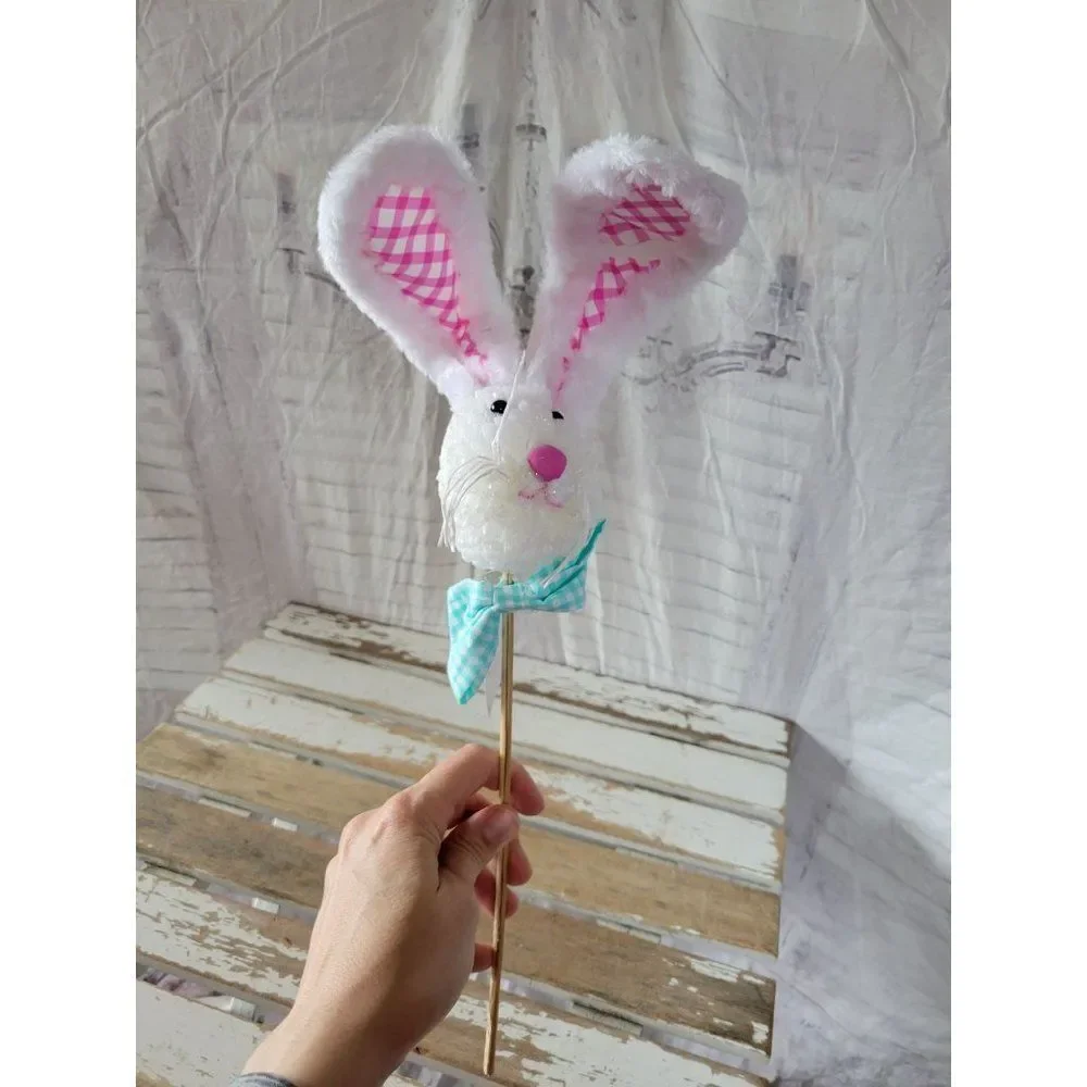 Easter rabbit head decor home stick shabby chic new